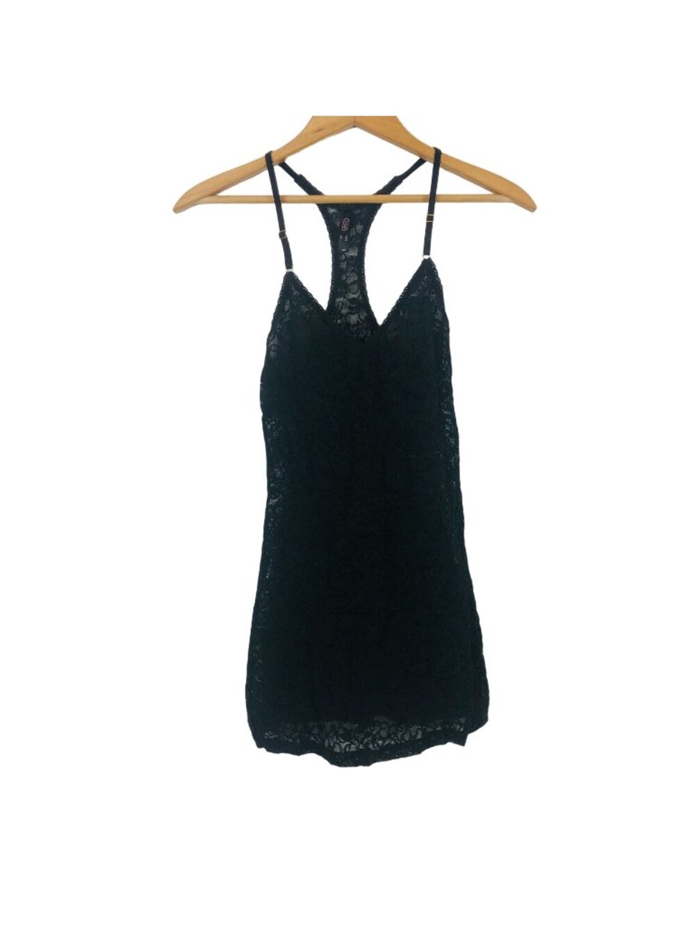Victoria's Secret The Lacie Black Lace Bodycon Lingerie Racerback Slip Dress